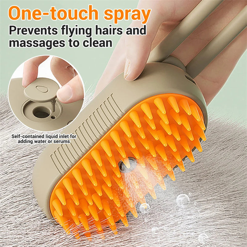 Steam Brush Steamy Dog Brush- 3 In 1