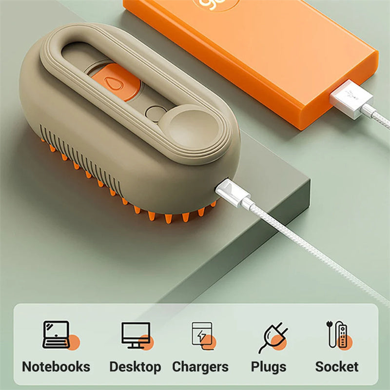 Steam Brush Steamy Dog Brush- 3 In 1